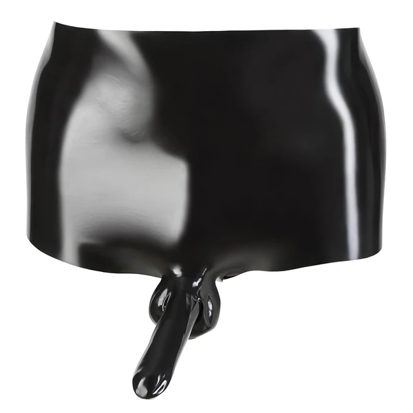 LATEX - boxer + péniszköpeny (fekete)