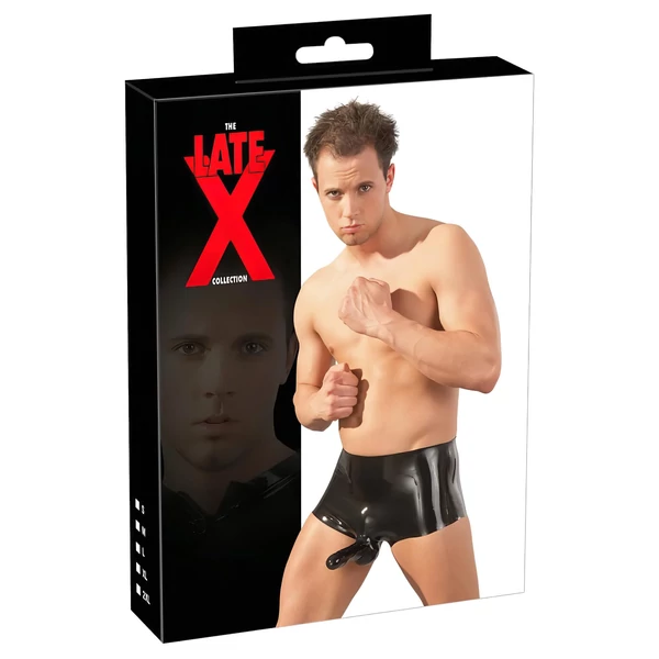 Late X boxer + péniszköpeny (fekete)