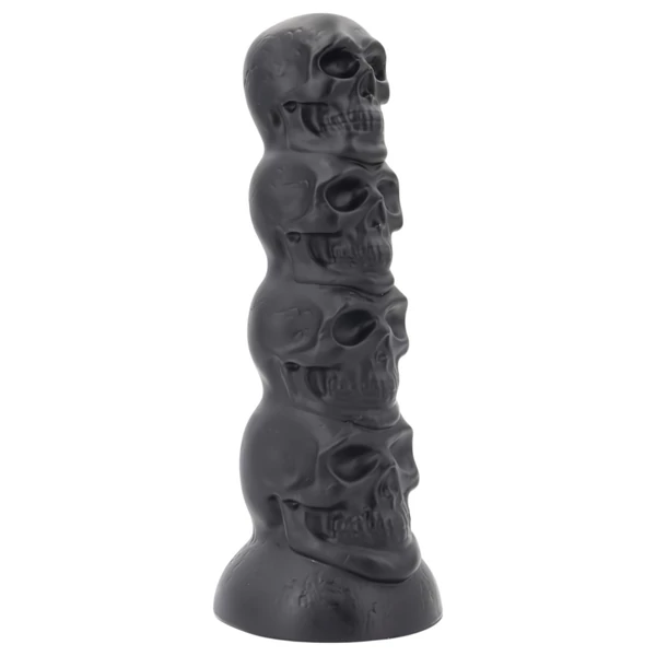 Topped Monster - koponya dildó - 22 cm (fekete)