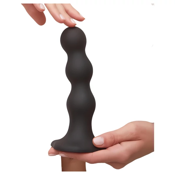 Strap-on-me Balls S - gömbös, tapadókorongos dildó (fekete)
