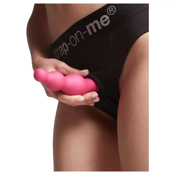 Strap-on-me Beads S - gyöngyös, tapadókorongos dildó (pink)