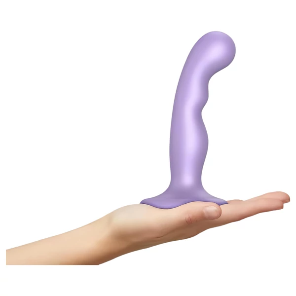 Strap-on-me P&G S - hajlított, tapadókorongos dildó (lila)