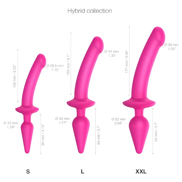 Strap-on-me Switch Semi-Realistic L - 2in1 szilikon dildó (pink)