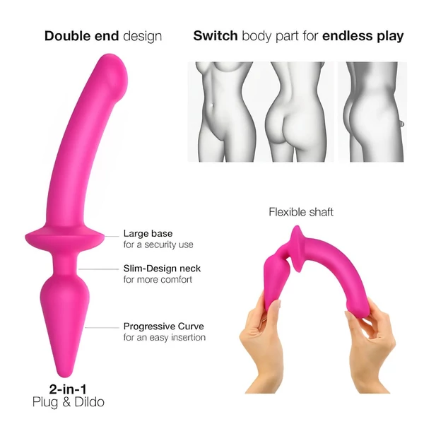 Strap-on-me Switch Semi-Realistic XXL - 2in1 dildó (pink)