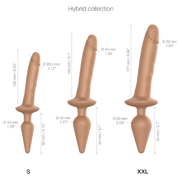 Strap-on-me Switch Realistic S - 2in1 szilikon dildó (natúr)