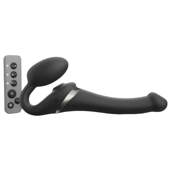 Strap-on-me S - felcsatolható, léghullámos vibrátor - (fekete)