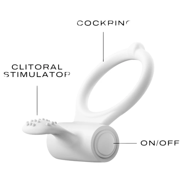 Dorcel - foszforeszkáló vibrációs péniszgyűrű (fehér)