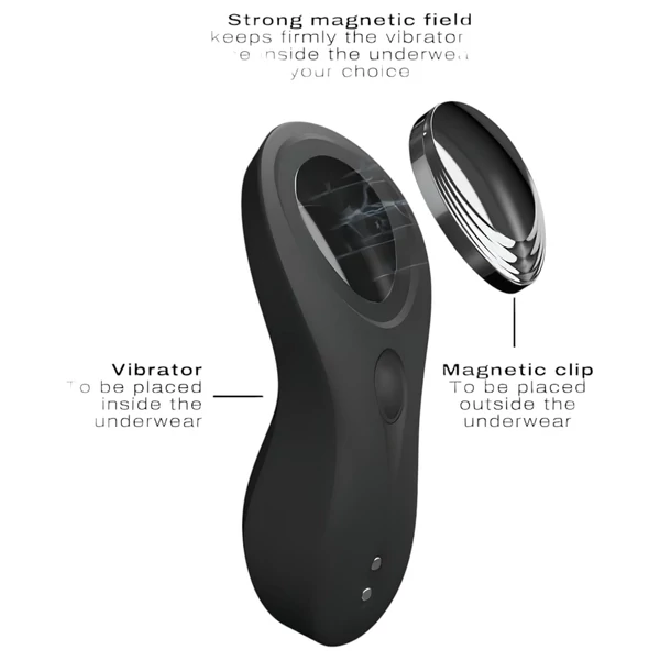 Dorcel Discreet Vibe + - akkus, rádiós csikló vibrátor (fekete)