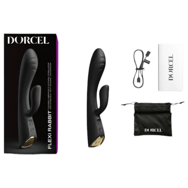 Dorcel Flexi Rabbit - melegítő csiklókaros vibrátor (fekete)