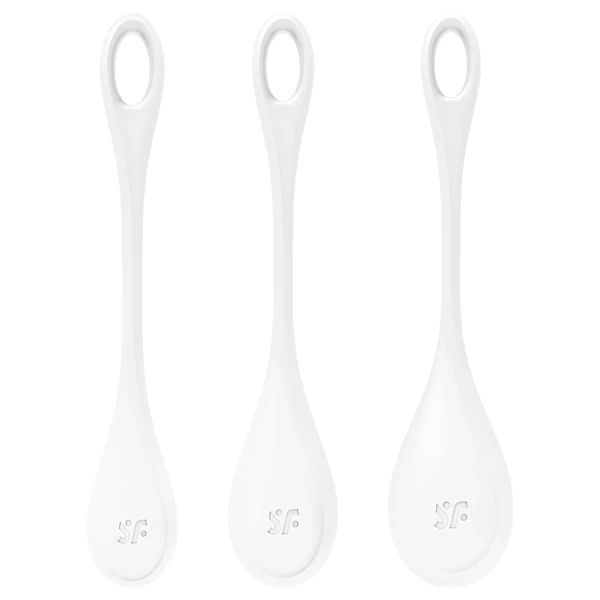 Satisfyer Yoni Power 1 - gésagolyó szett (fehér, 3 részes)