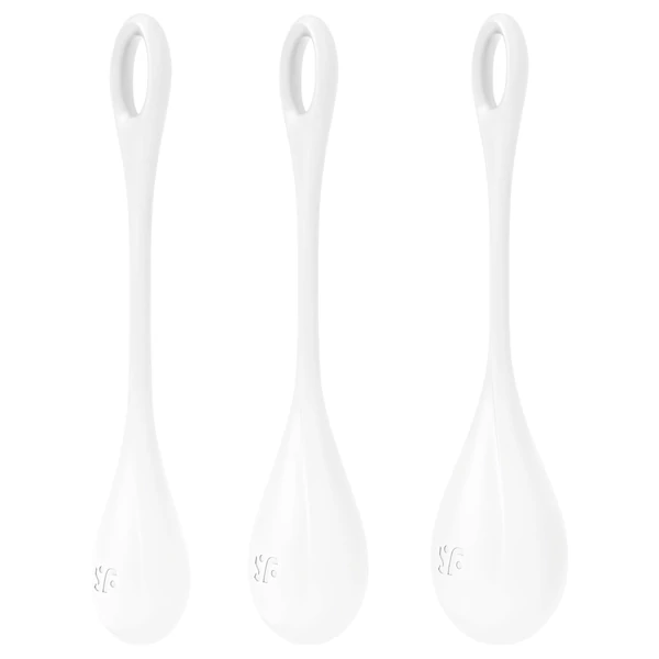 Satisfyer Yoni Power 1 - gésagolyó szett (fehér, 3 részes)