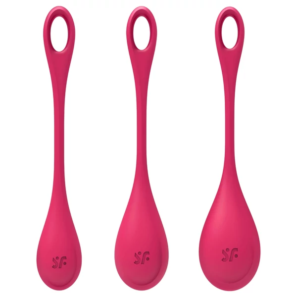 Satisfyer Yoni Power 1 - gésagolyó szett (piros, 3 részes)