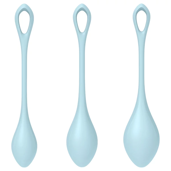 Satisfyer Yoni Power 2 - gésagolyó szett (kék, 3 részes)