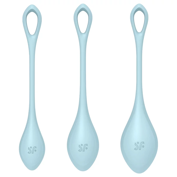 Satisfyer Yoni Power 2 - gésagolyó szett (kék, 3 részes)