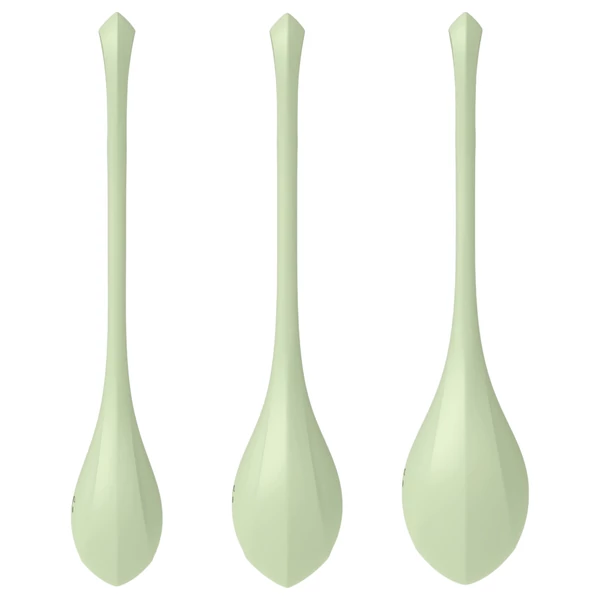 Satisfyer Yoni Power 2 - gésagolyó szett (zöld, 3 részes)