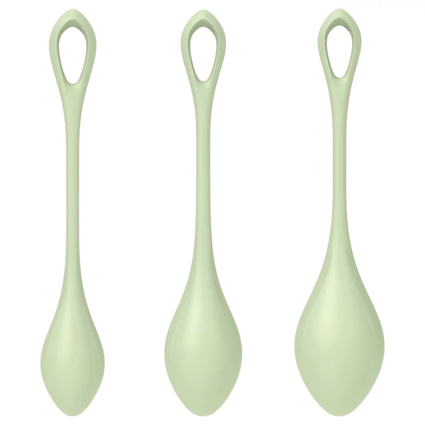 Satisfyer Yoni Power 2 - gésagolyó szett (zöld, 3 részes)