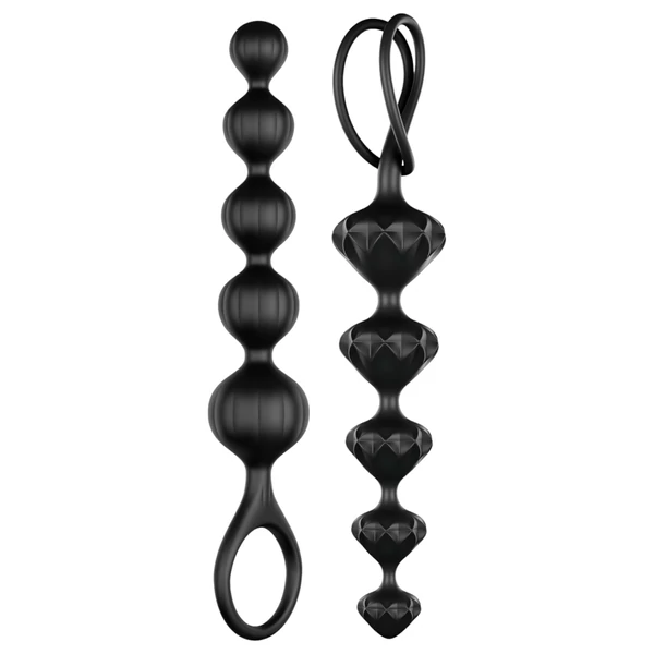Satisfyer Love Beads - gyöngyös anál dildó szett (fekete)