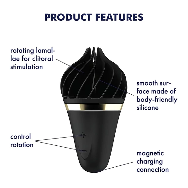 Satisfyer Sweet Treat - akkus, forgó csikló vibrátor (fekete)