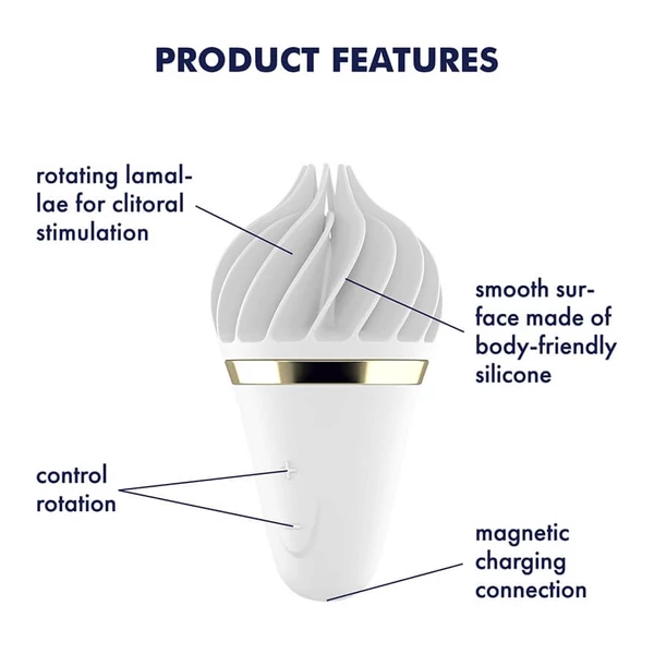 Satisfyer Sweet Treat - akkus, forgó csiklóvibrátor (fehér)