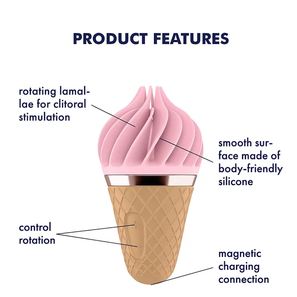 Satisfyer Sweet Treat - akkus, forgó csikló vibrátor (pink-barna)
