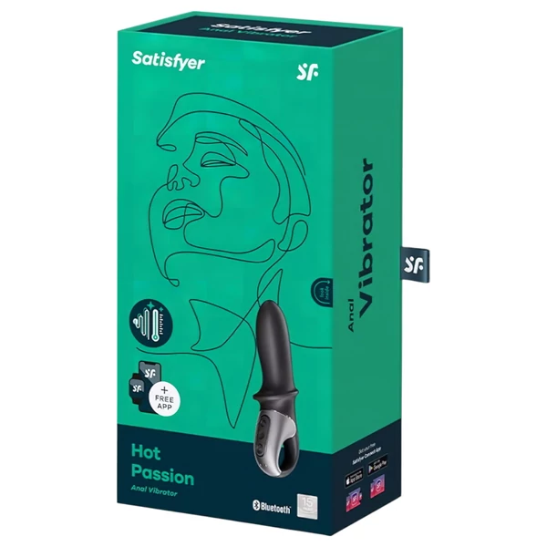 Satisfyer Hot Passion - App-vezérelt melegítő análvibrátor (fekete)