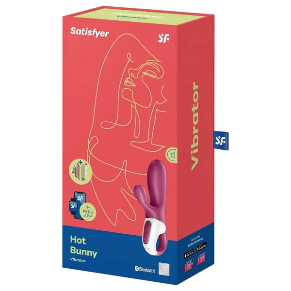 Satisfyer Hot Bunny – App-vezérelt melegítő csiklókaros vibrátor (piros)