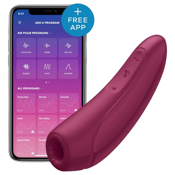 Satisfyer Curvy 1+ - okos léghullámos csiklóizgató (piros)