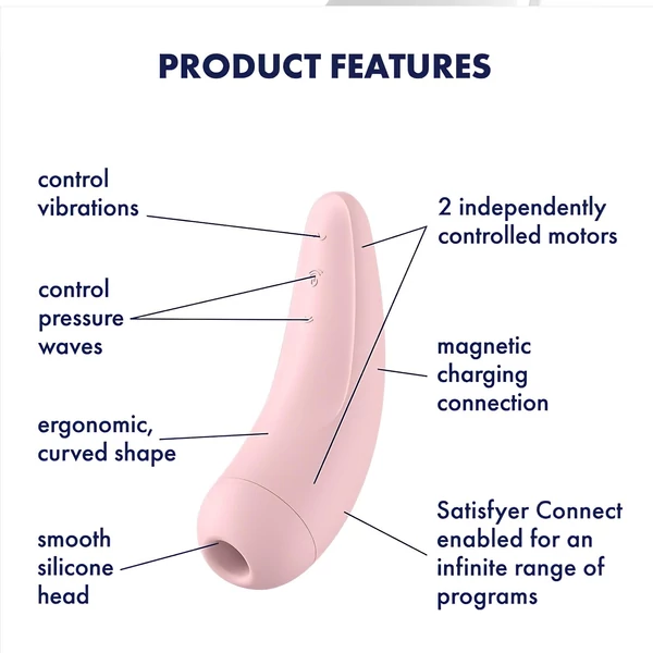 Satisfyer Curvy 2+ - App-vezérelt léghullámos csiklóizgató (pink)