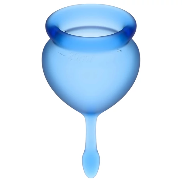 Satisfyer Feel Good - szilikon menstruációs kehely szett (kék, 2 db)
