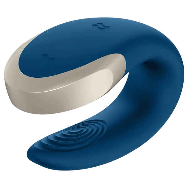 Satisfyer Double Love - App-vezérelt párvibrátor (kék)