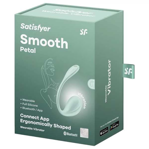 Satisfyer Smooth Petal - App-vezérelt vibrációs tojás (zöld)