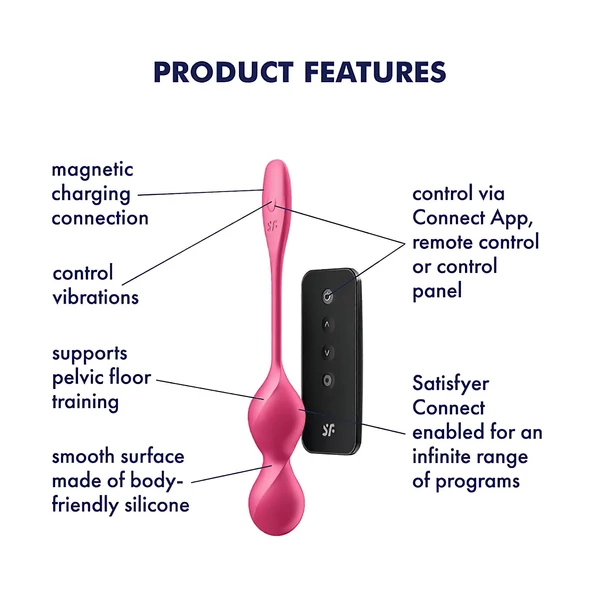 Satisfyer Love Birds 2 - App-vezérelt vibrációs gésagolyó (pink)