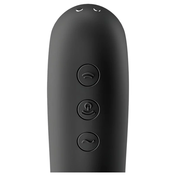 Satisfyer Dual Kiss - akkus hüvelyi és csikló vibrátor (fekete)