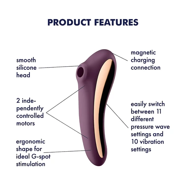 Satisfyer Dual Kiss - 2in1, hüvelyi és csikló vibrátor (lila)