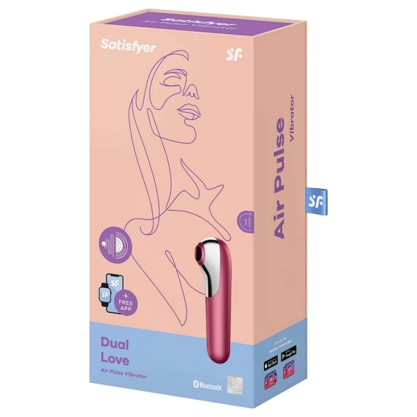 Satisfyer Dual Love - App-vezérelt csiklóvibrátor (piros)
