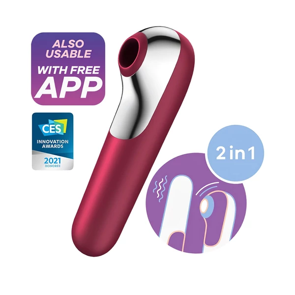 Satisfyer Dual Love - App-vezérelt csiklóvibrátor (piros)