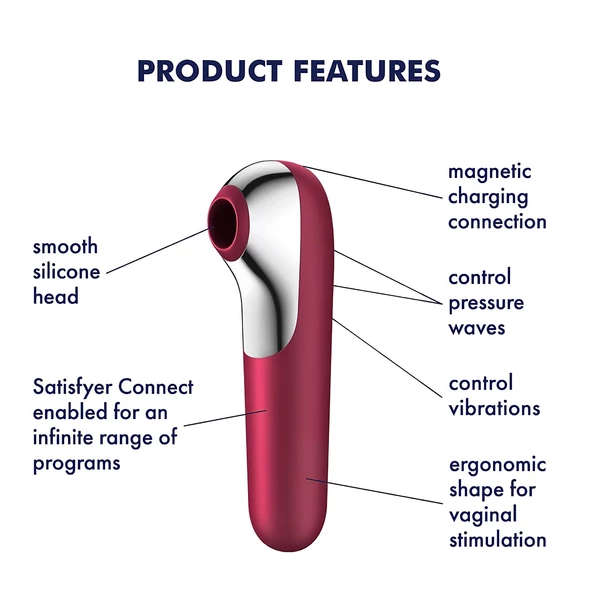 Satisfyer Dual Love - App-vezérelt csiklóvibrátor (piros)