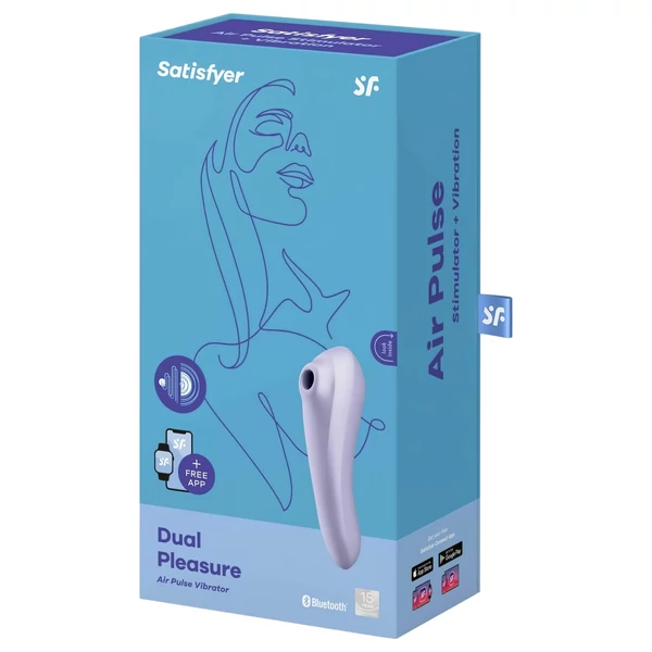 Satisfyer Dual Pleasure - App-vezérelt léghullámos 2in1 vibrátor (lila)
