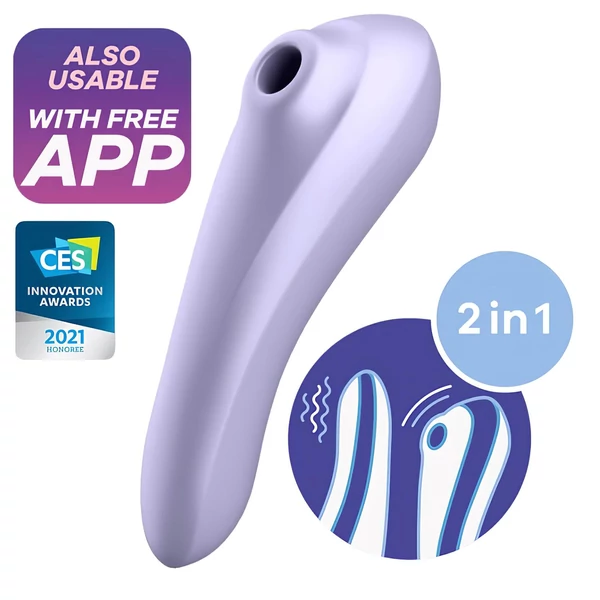 Satisfyer Dual Pleasure - App-vezérelt léghullámos 2in1 vibrátor (lila)