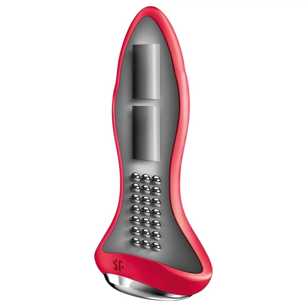 Satisfyer Rotator Plug 1 - gyöngyös anál vibrátor (piros)