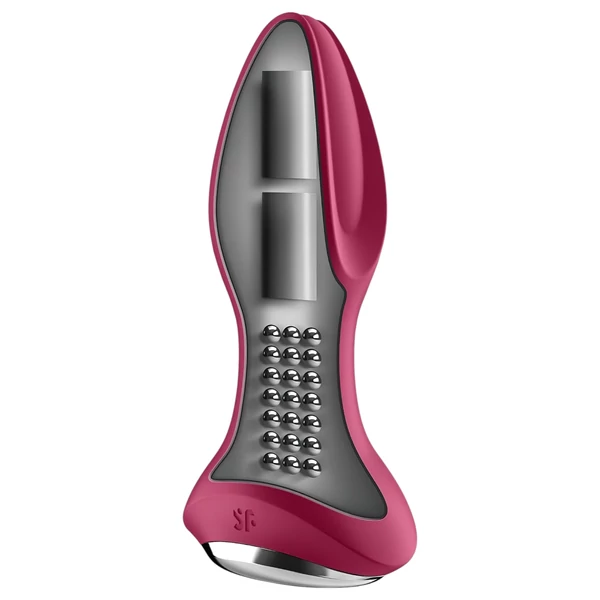 Satisfyer Rotator Plug 2 - akkus, gyöngyös anál vibrátor (piros)