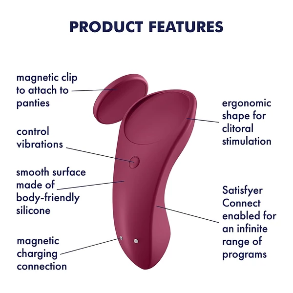 Satisfyer Sexy Secret - okos vízálló bugyi vibrátor (piros)