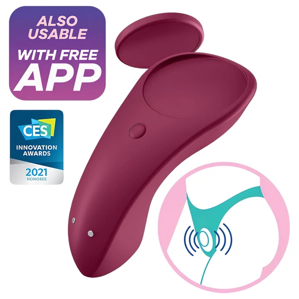 Satisfyer Sexy Secret - App-vezérelt bugyi vibrátor (piros)