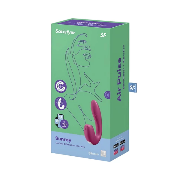 Satisfyer Sunray - akkus, léghullámos 2in1 vibrátor (piros)