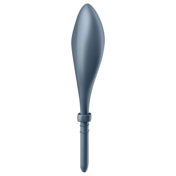 Satisfyer Bullseye - App-vezérelt vibrációs péniszgyűrű, férfiaknak (szürke)