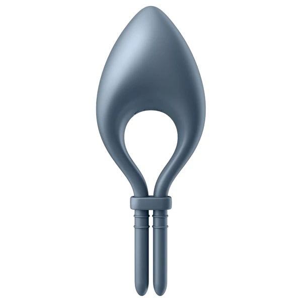 Satisfyer Bullseye - App-vezérelt vibrációs péniszgyűrű, férfiaknak (szürke)