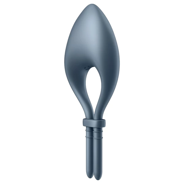 Satisfyer Bullseye - App-vezérelt vibrációs péniszgyűrű, férfiaknak (szürke)