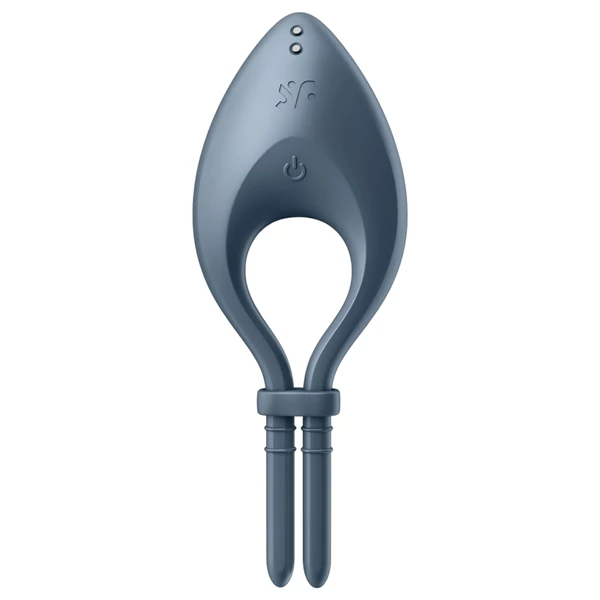 Satisfyer Bullseye - App-vezérelt vibrációs péniszgyűrű, férfiaknak (szürke)