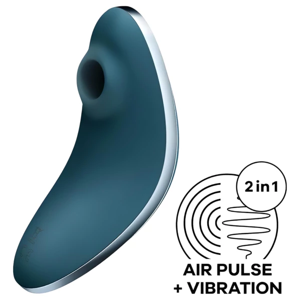 Satisfyer Vulva Lover 1 - akkus léghullámos csikló vibrátor (kék)