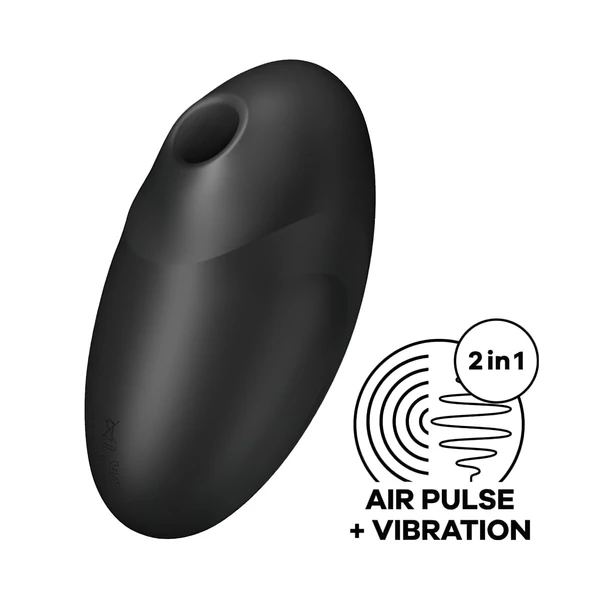 Satisfyer Vulva Lover 3 - léghullámos csiklóizgató (fekete)